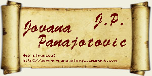Jovana Panajotović vizit kartica